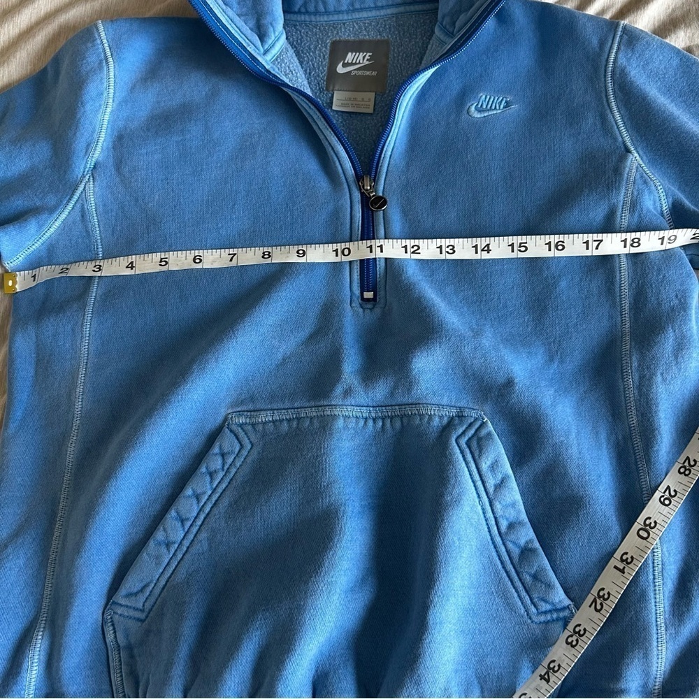 Nike Vintage 2000’s Quater Zip Up Light Faded Blue Sportswear Sweater - Picture 9 of 11